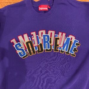 Supreme Stacked Crewneck sweatshirt - Purple size L SS21